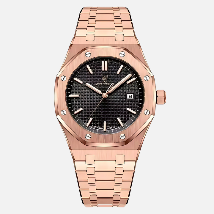 Men's elegant stainless steel watch with a polished band, a durable and sophisticated classic.