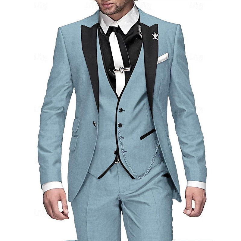 Premium men's three-piece prom suit, a sharp and modern gentleman's fashion statement.