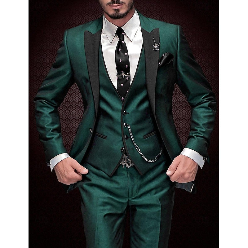 Versatile men's three-piece occasion suit, perfect for weddings, galas, and formal celebrations.
