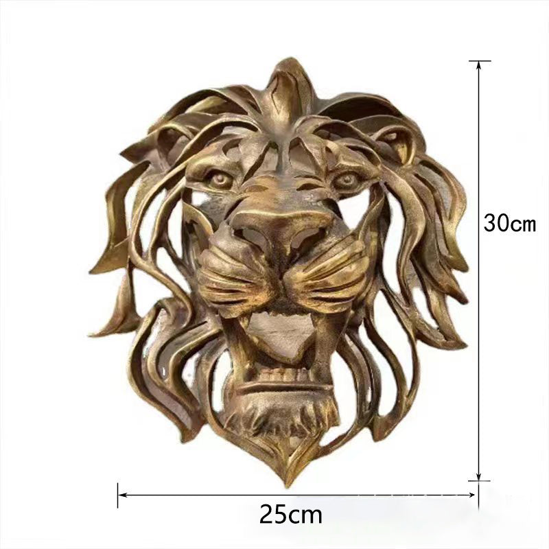 Sophisticated metal lion head wall sculpture, an elegant and powerful accent piece for modern animal-themed decor.