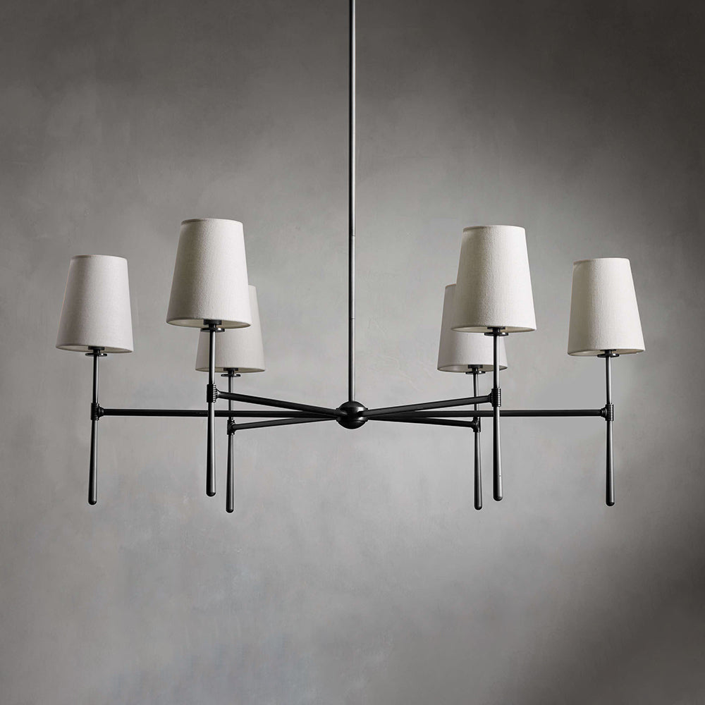 Bedroom mid-century lighting, brass adjustable chandelier.
