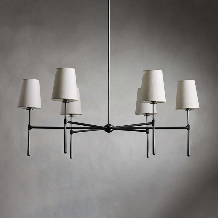 Bedroom mid-century lighting, brass adjustable chandelier.
