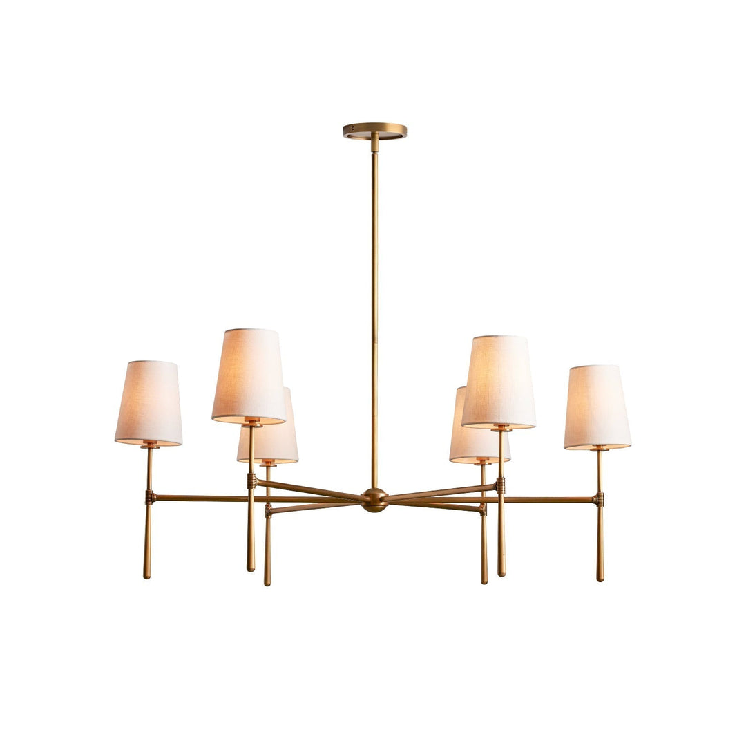 Modern black chandelier, mid-century style, perfect for elegant living rooms.
