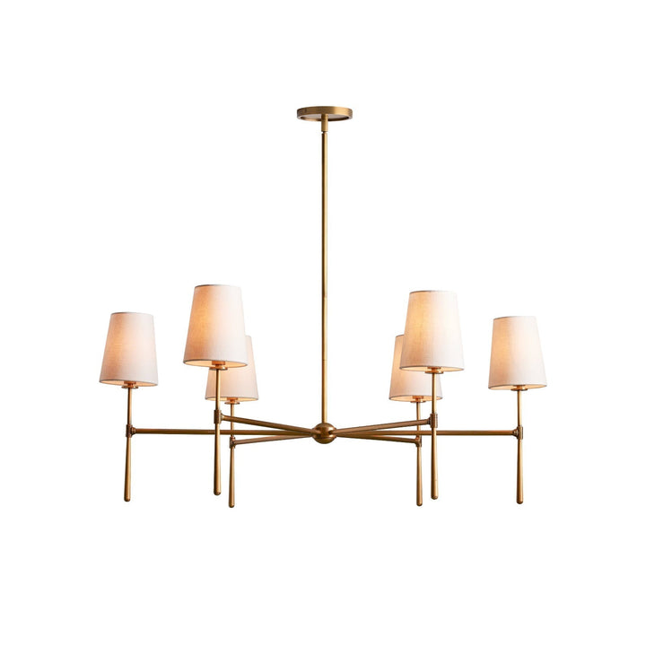 Modern black chandelier, mid-century style, perfect for elegant living rooms.