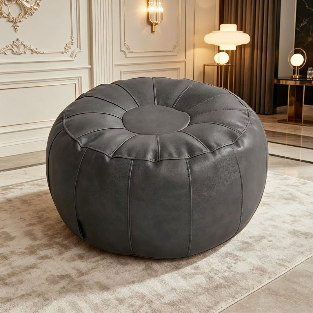 Versatile elegant round stool, modern accent furniture for any room. Contemporary home decor addition, stylish and functional.