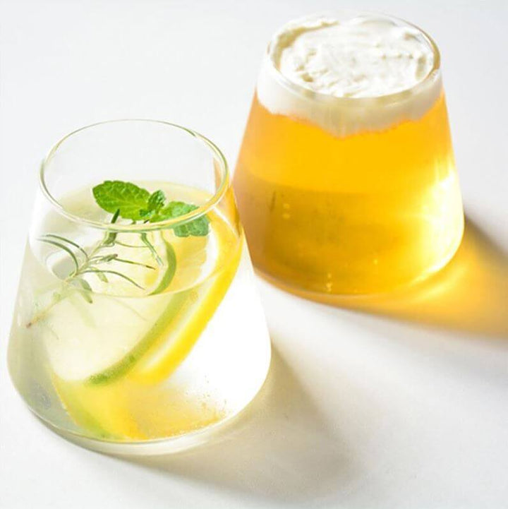 Japanese Mt. Fuji glass, ideal for spirits. Unique, elegant whiskey, beer, bourbon drinkware. Bar accessory gift.