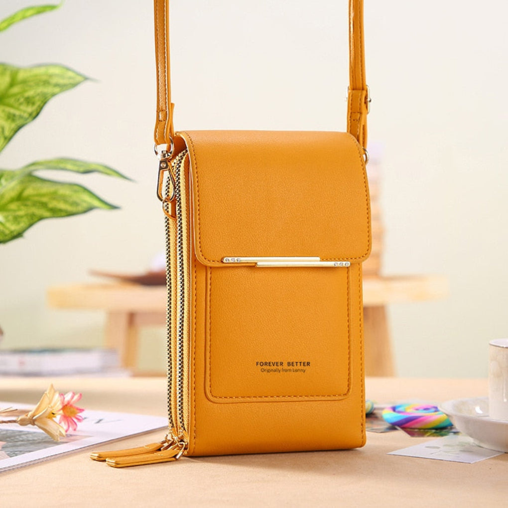 Vibrant multi-color smart touchscreen shoulder bag for women, a functional & stylish everyday accessory.