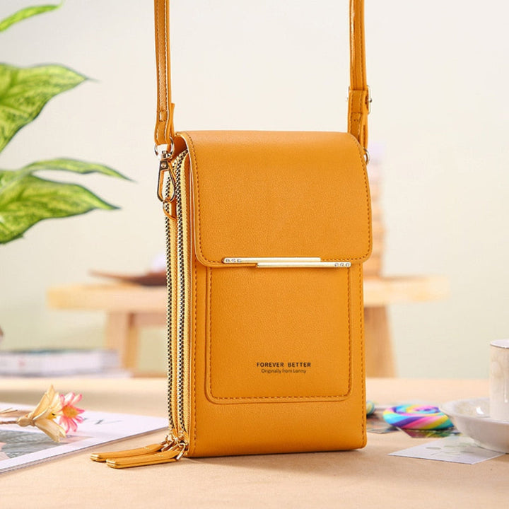 Vibrant multi-color smart touchscreen shoulder bag for women, a functional & stylish everyday accessory.
