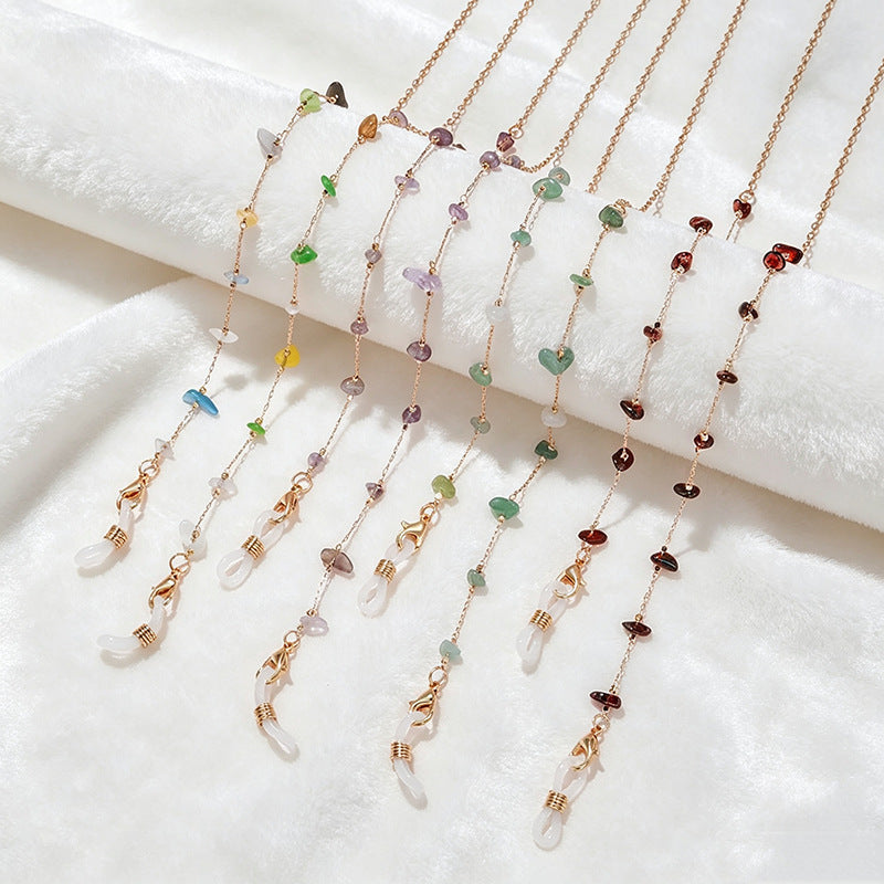 Women's layered gemstone necklace, an elegant fashion accessory.