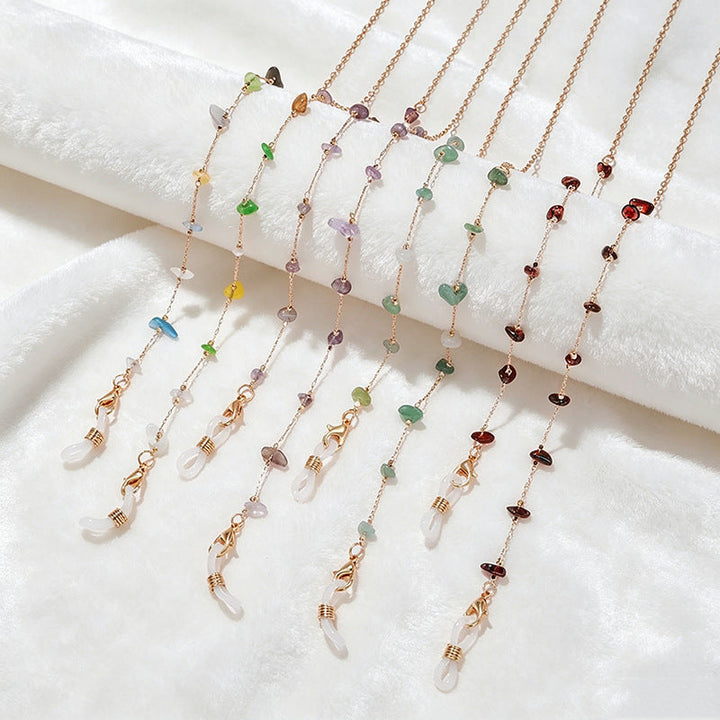 Women's layered gemstone necklace, an elegant fashion accessory.
