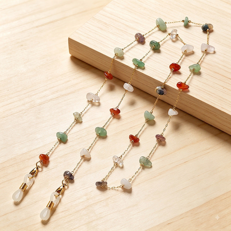 Multi-strand gemstone necklace, women's elegant and colorful jewelry.
