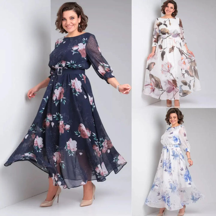 Elegant navy women's occasion dress. Flattering, comfortable fit for parties & formal events.
