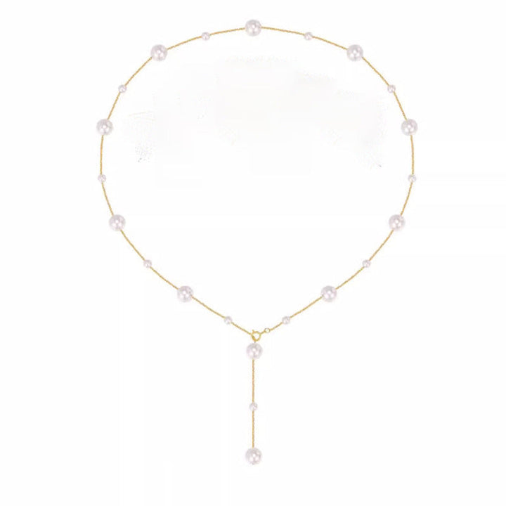Beautiful pearl lariat necklace, an exquisite and thoughtful gift for her, adding elegance to her jewelry collection.