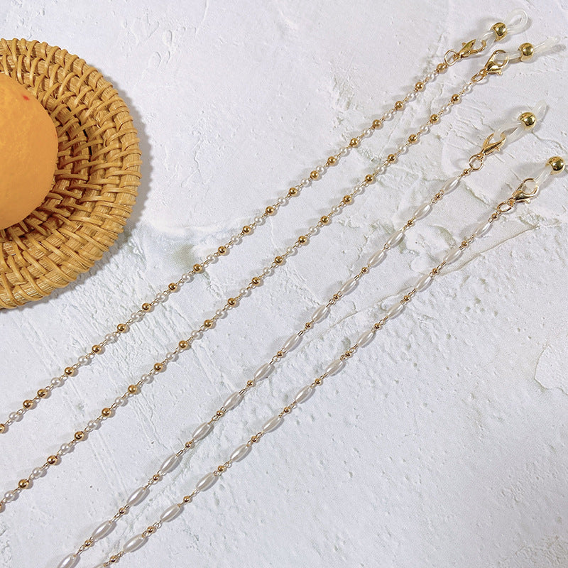 Fashionable pearl glasses chain & holder for women, wear as a necklace or secure your eyewear.