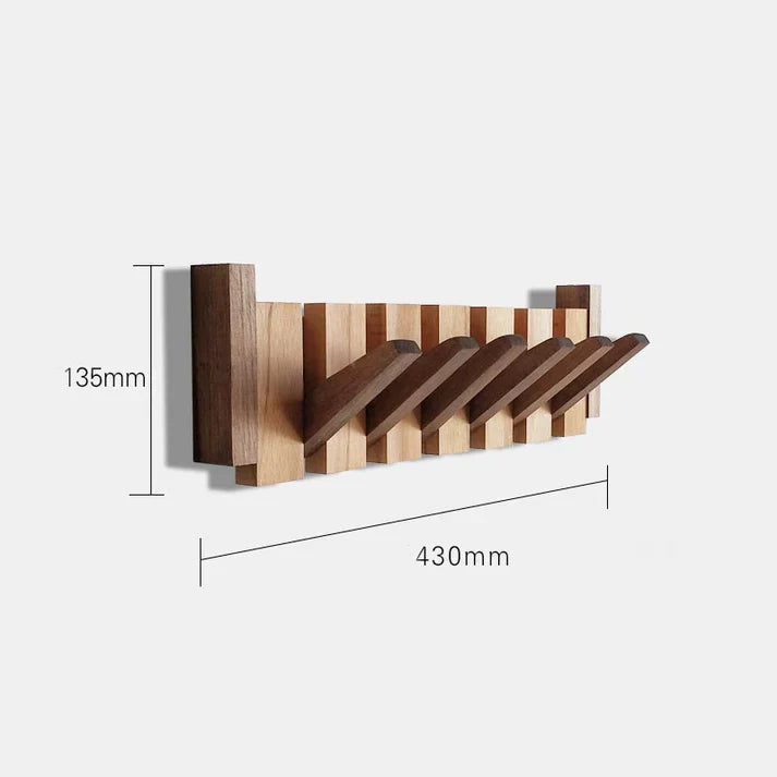 Elegant musical decor: beech wood piano key coat rack, perfect wall organizer for jackets & hats in entryways.