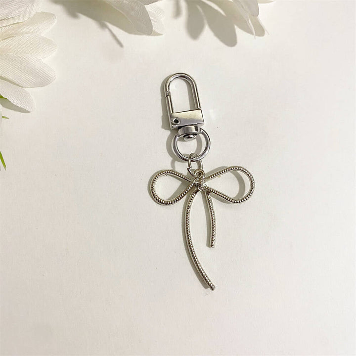 Fashionable multi-color bow keychain, a stylish accessory for bags & keys, women's gift.