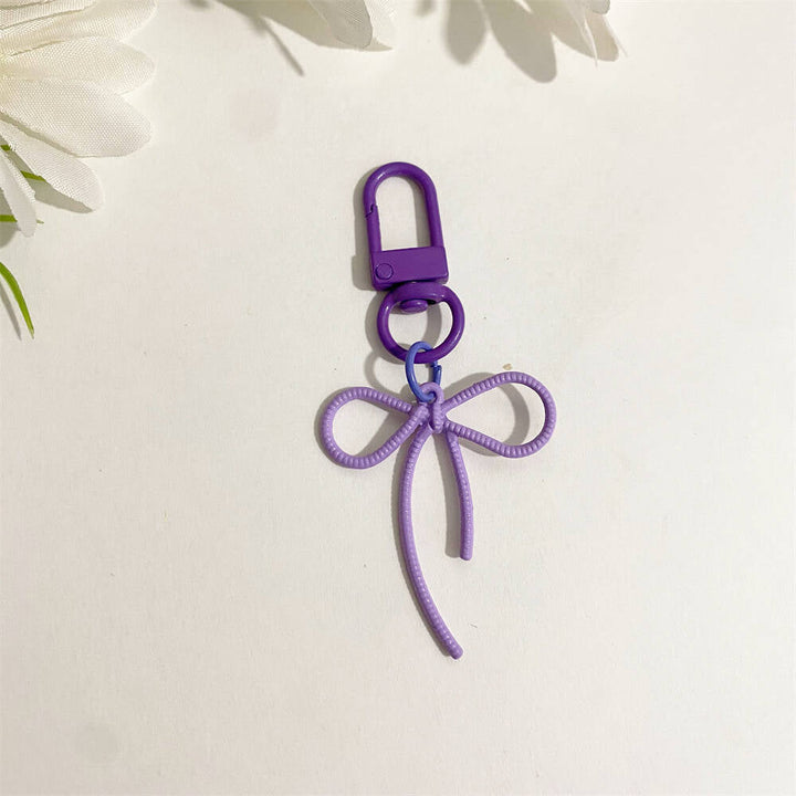 Colorful elegant bow keychain, a charming accessory for handbags and keys, women's gift.