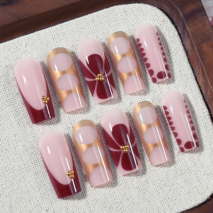 Reusable artificial press-on nails offering quick, elegant nail art for women's instant beauty and convenience.