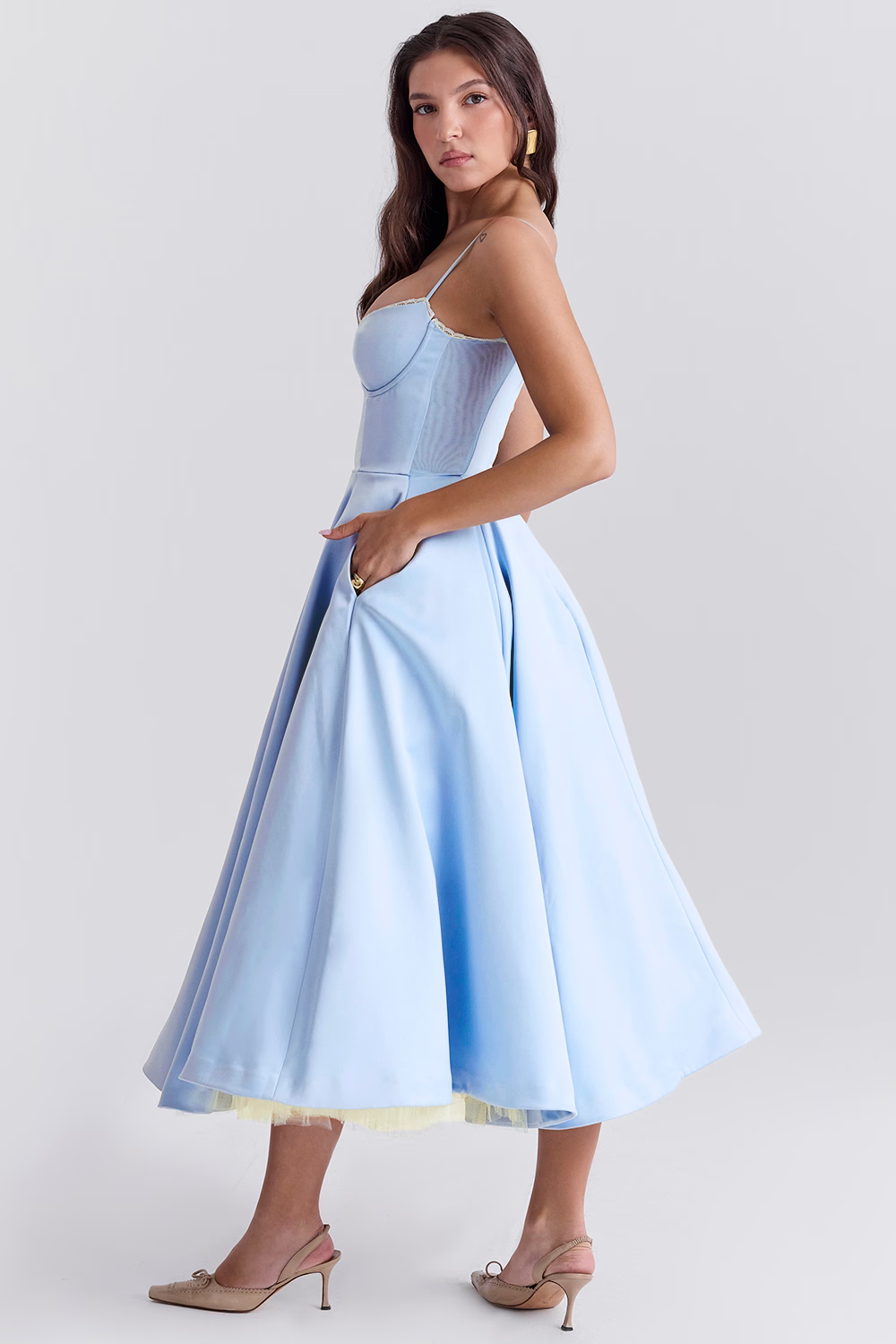 Sophisticated women's Royale midi dress. Perfect as an evening gown, party wear, or cocktail dress.