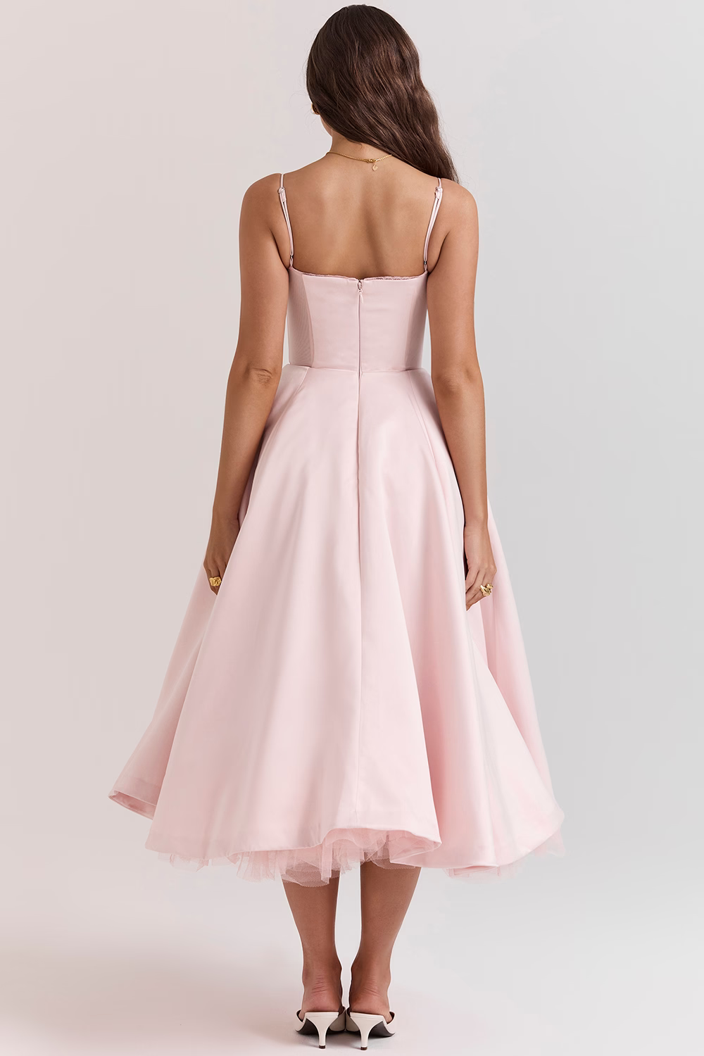 Elegant black Royale midi dress for women, offering a flattering silhouette for evening events.