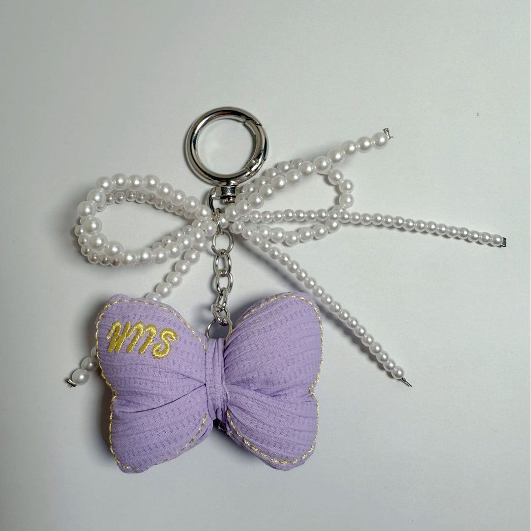 Delicate butterfly pearl keychain, a perfect gift for bags & keys.