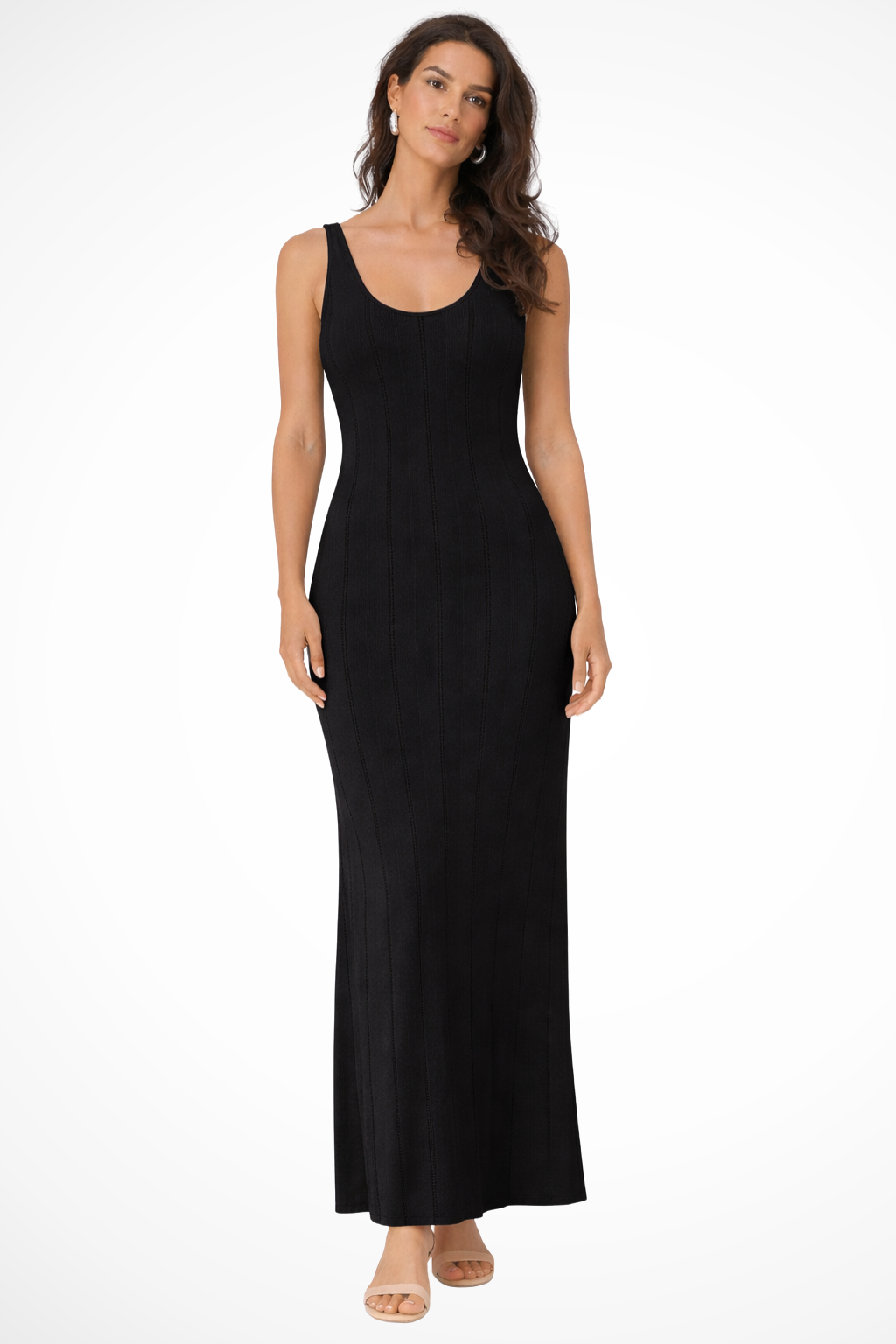 Elegant sleeveless maxi dress for women, perfect for summer events & formal occasions.