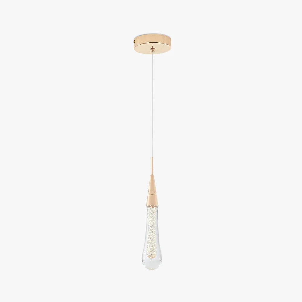 Elegant teardrop crystal pendant light for modern indoor spaces.