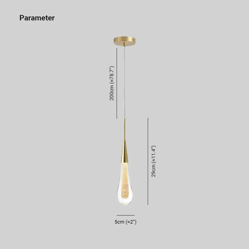 Luxurious teardrop crystal pendant light, elegant and modern indoor lighting.
