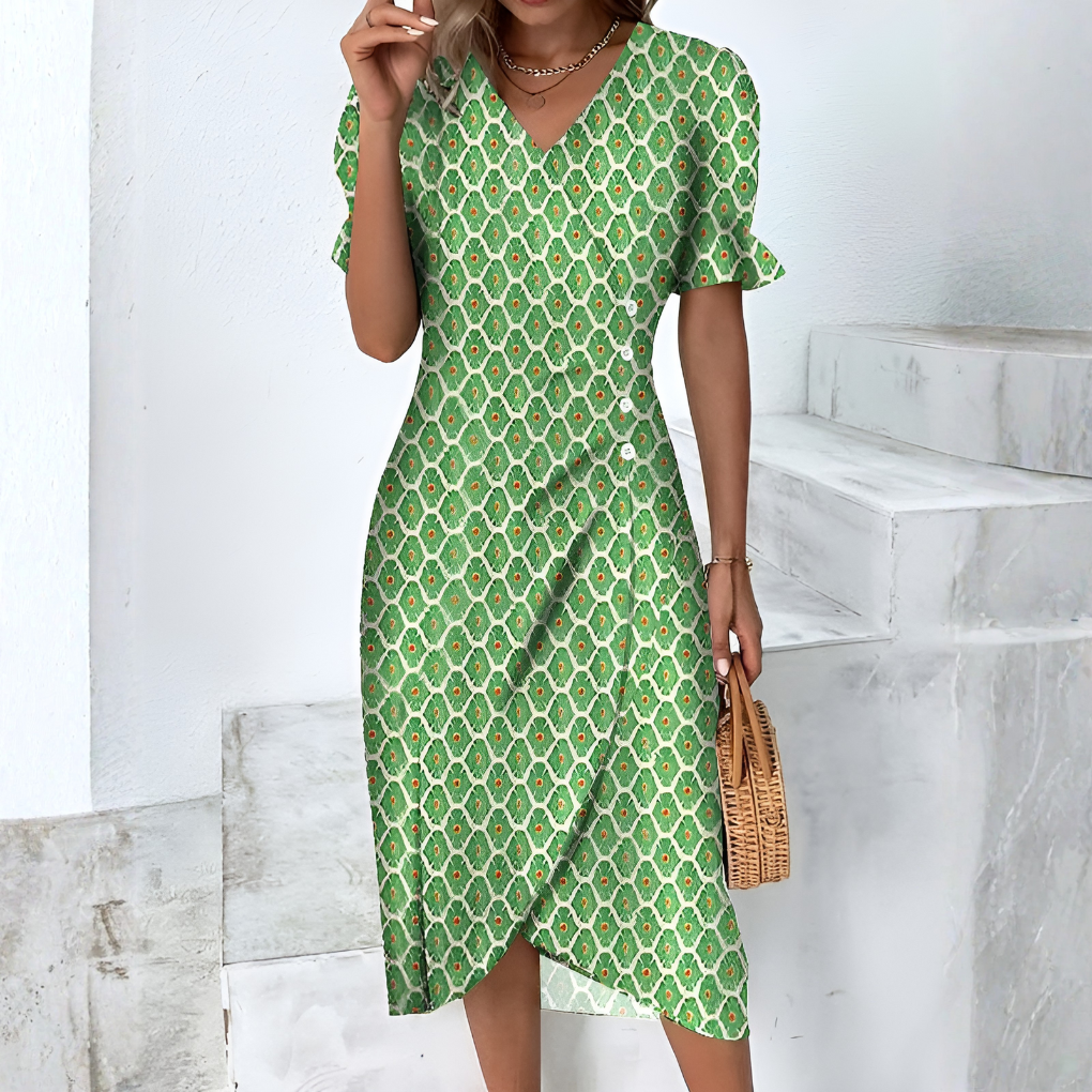Flowy tiered maxi dress for women, high-waisted and comfortable for summer beach & casual wear.