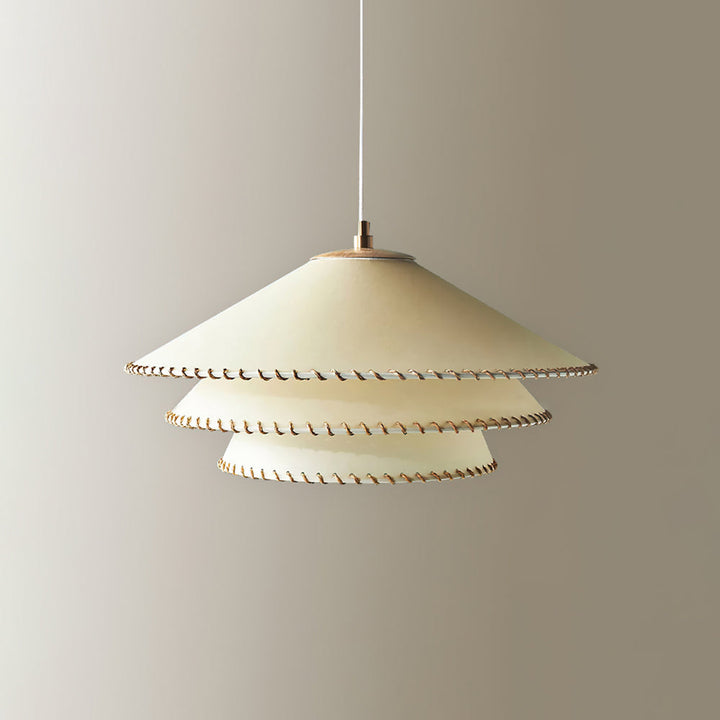 Chic tiered ceiling lamp, a modern pendant light fixture with a refined sculptural design.