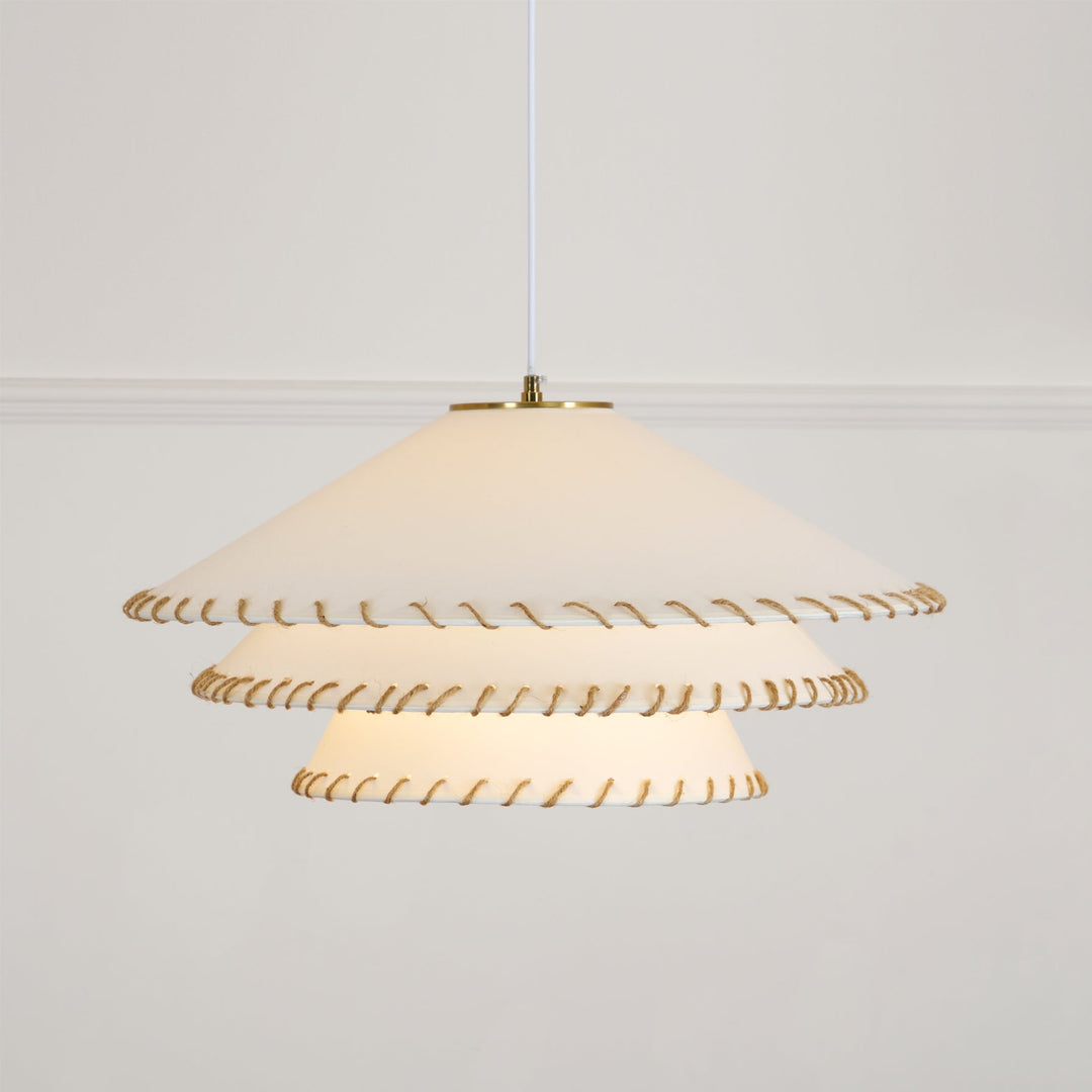 Elegant tiered pendant light, a chic ceiling lamp enhancing modern home decor.