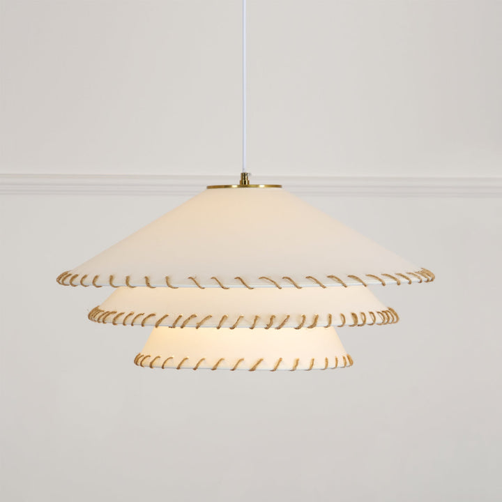 Elegant tiered pendant light, a chic ceiling lamp enhancing modern home decor.