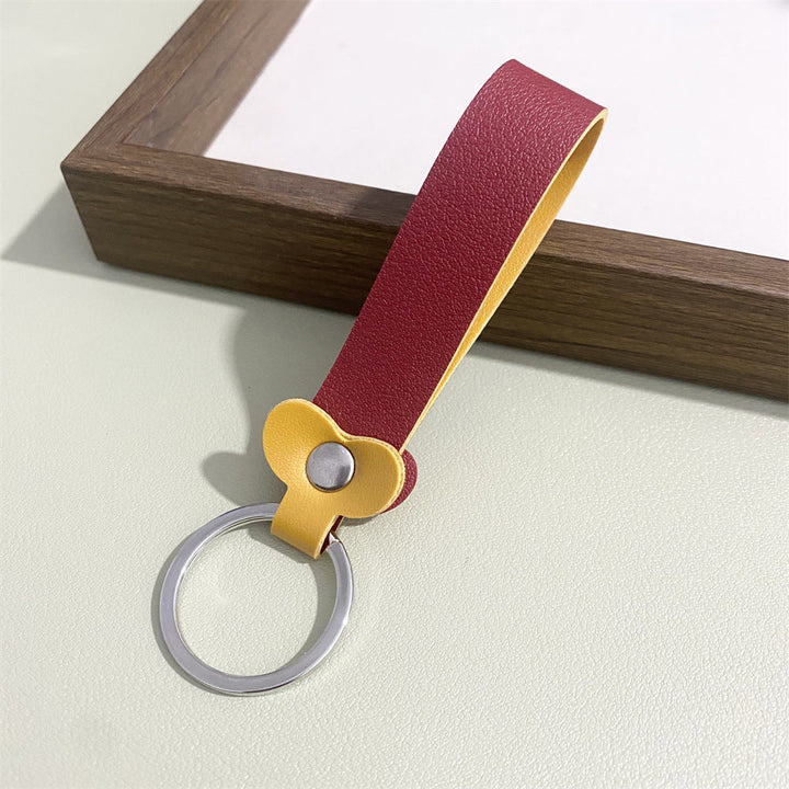 Unisex floral leather keyring, a unique and elegant gift idea.