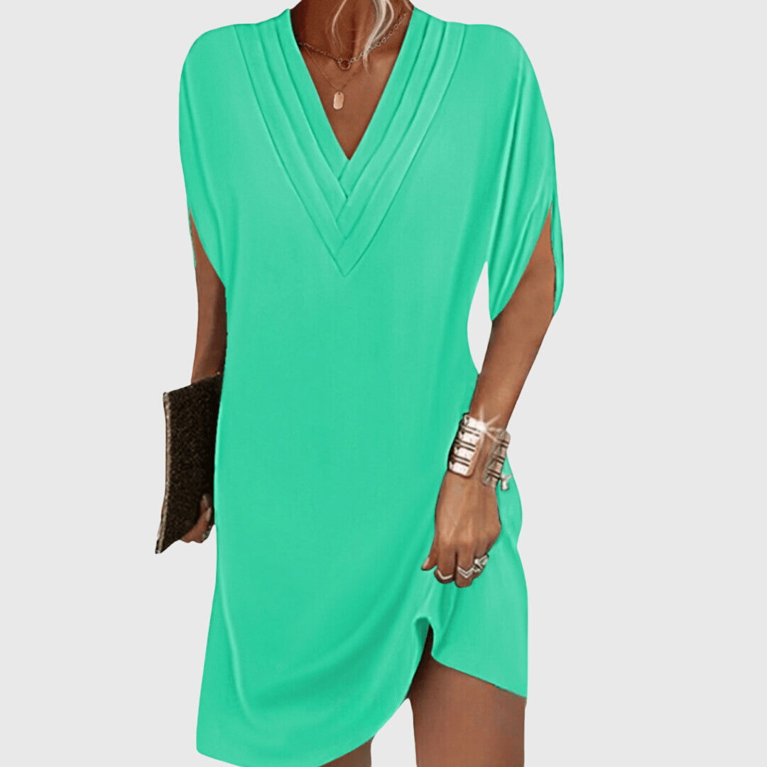 Beautiful women's elegant dress with tummy control and a flattering V-neck. Stylish & comfortable eveningwear.