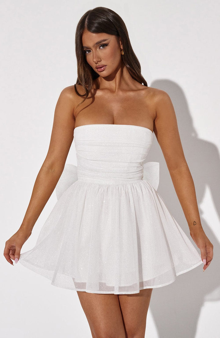 Alluring strapless A-line mini dress, perfect for women's parties, cocktails & special events.