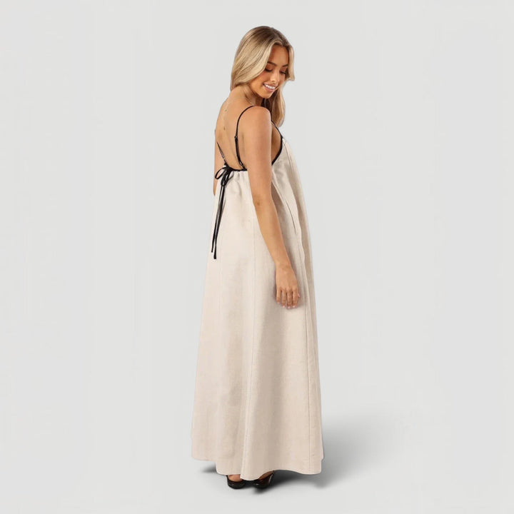 Comfortable A-line Willow midi dress for women, great for summer casual wear & everyday elegance.