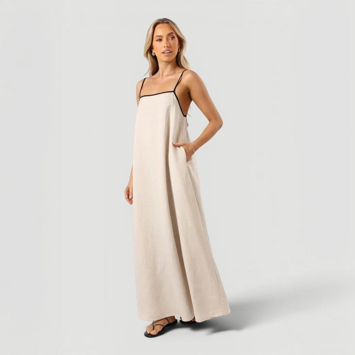 Stylish sleeveless Willow midi dress for women, offering elegant comfort for summer & casual occasions.