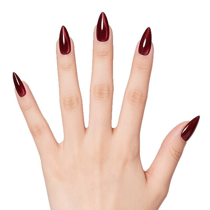 Premium wine red faux gel press-on nails for women. Enjoy an elegant, quick & easy DIY manicure with these fake nails.