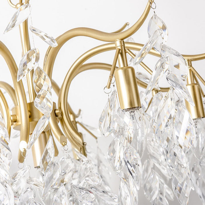 Sophisticated wisteria chandelier, clear crystals, adds elegance to any room.