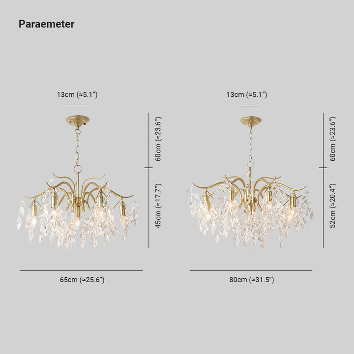 Modern wisteria chandelier with shimmering crystals, ideal ceiling lighting for hallways.