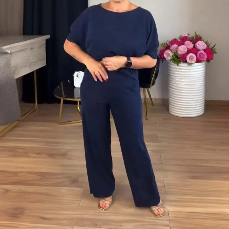 Trendy women's 3-piece fall/spring matching set: knit cardigan, camisole, & elegant wide-leg trousers.