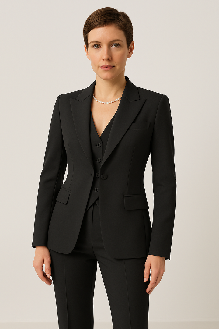 Sophisticated women's blazer from a 3-piece suit set. Perfect for formal business attire & professional style.