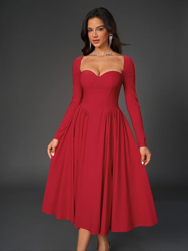 Luxurious ruched fabric on an elegant women's A-line party dress, perfect for sophisticated summer occasions.