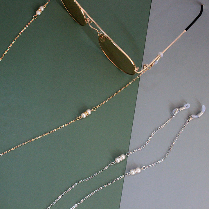 Stylish women's pearl necklace, adjustable, in silver & gold. Perfect elegant jewelry gift for her.