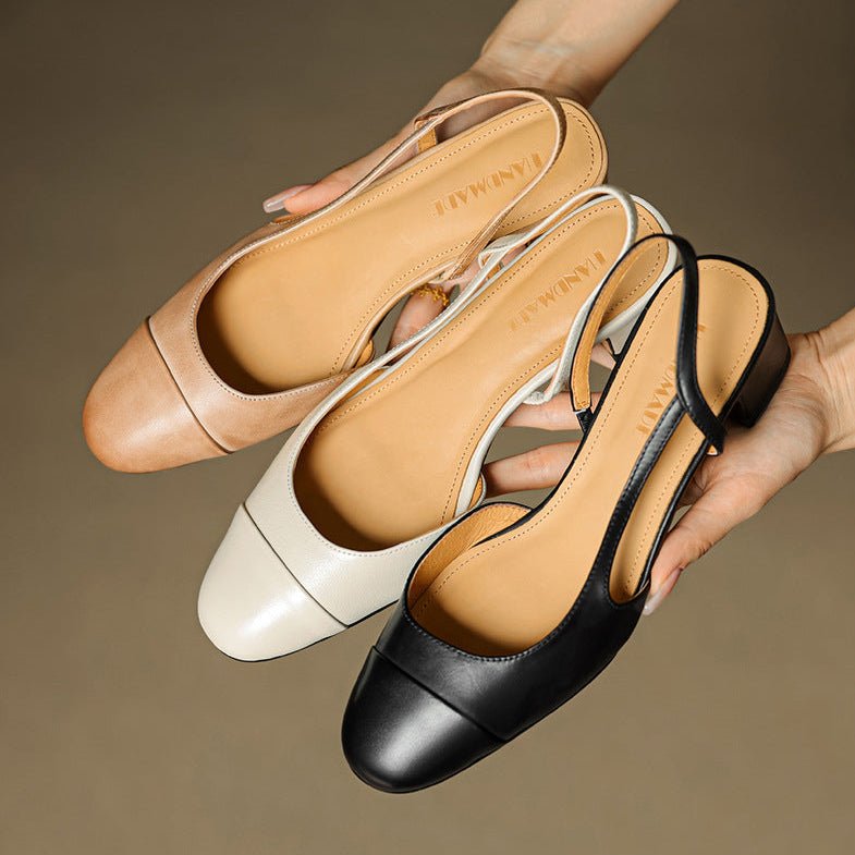 Women's versatile almond-toe block heels, comfortable slingback design for everyday.