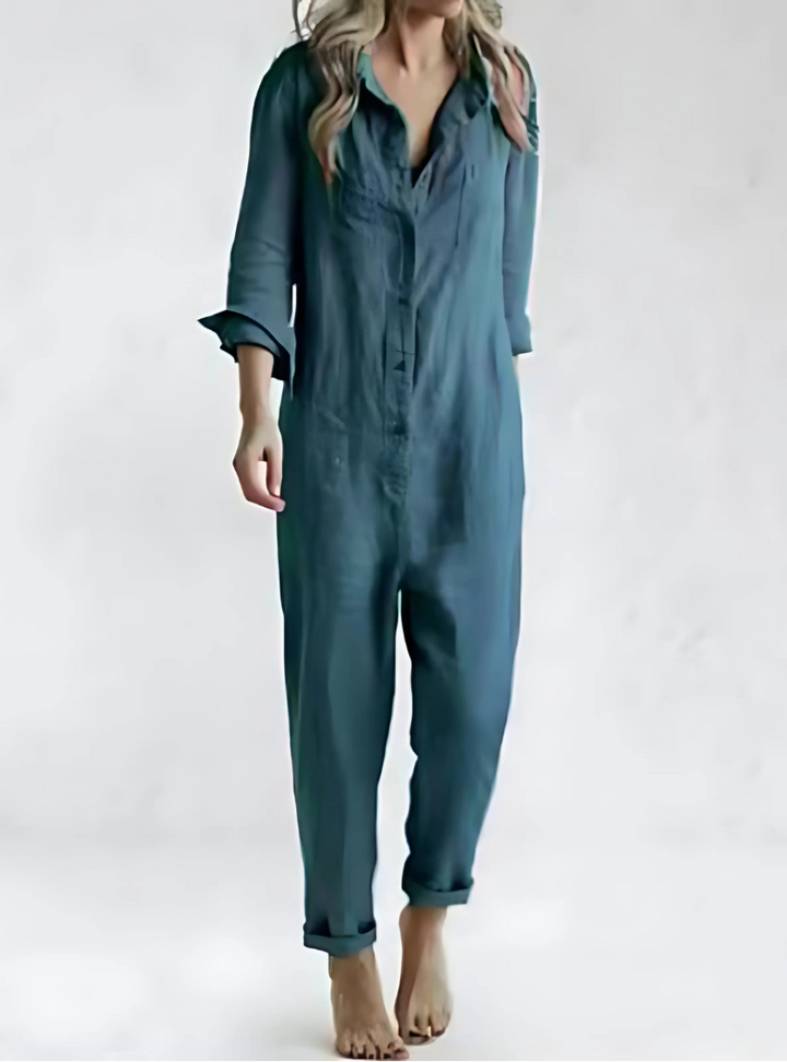 Comfortable women's chic ankle-length jumpsuit, a versatile one-piece for stylish summer outfits.