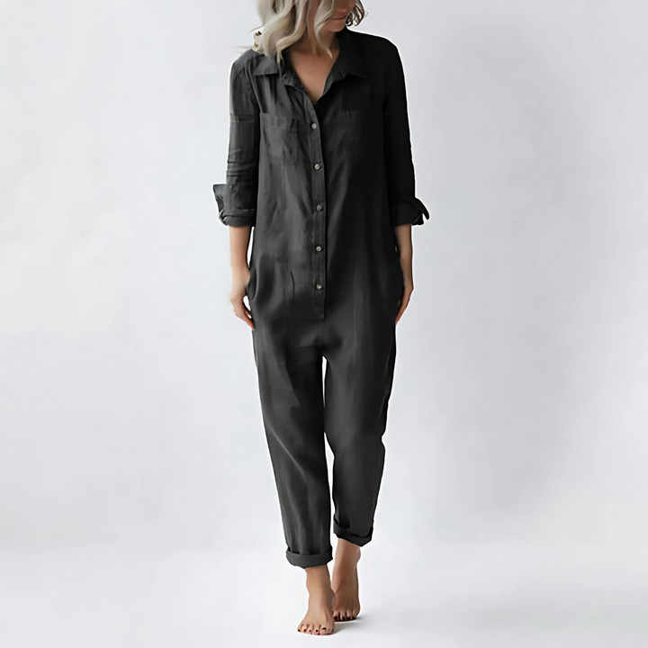 Stylish women's ankle-length jumpsuit, an elegant and versatile one-piece for any summer occasion.