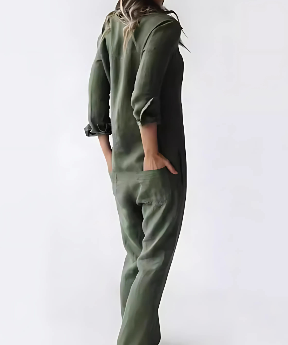 Stylish women's ankle-length jumpsuit, a comfortable and chic summer outfit one-piece.