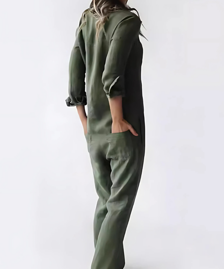 Stylish women's ankle-length jumpsuit, a comfortable and chic summer outfit one-piece.