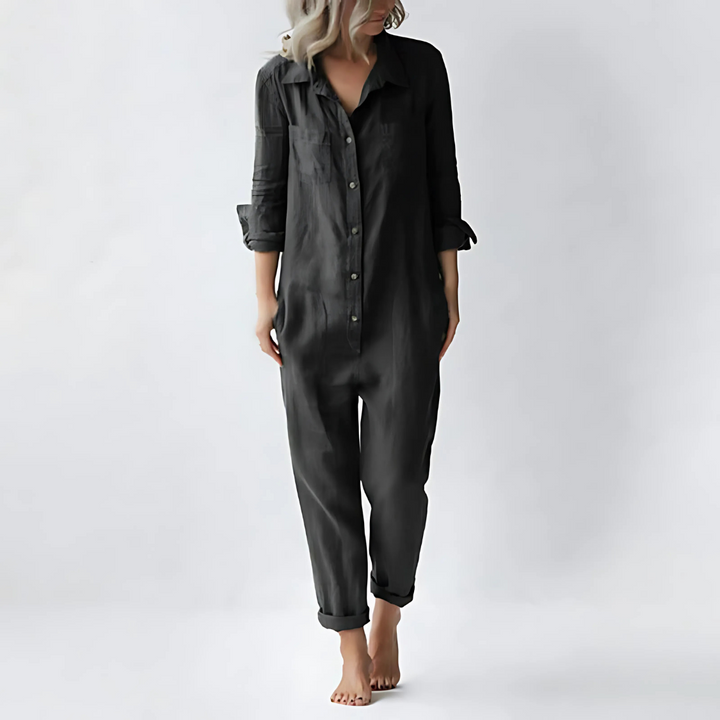 Versatile women's ankle-length jumpsuit, perfect for elegant casual wear and comfortable summer style.